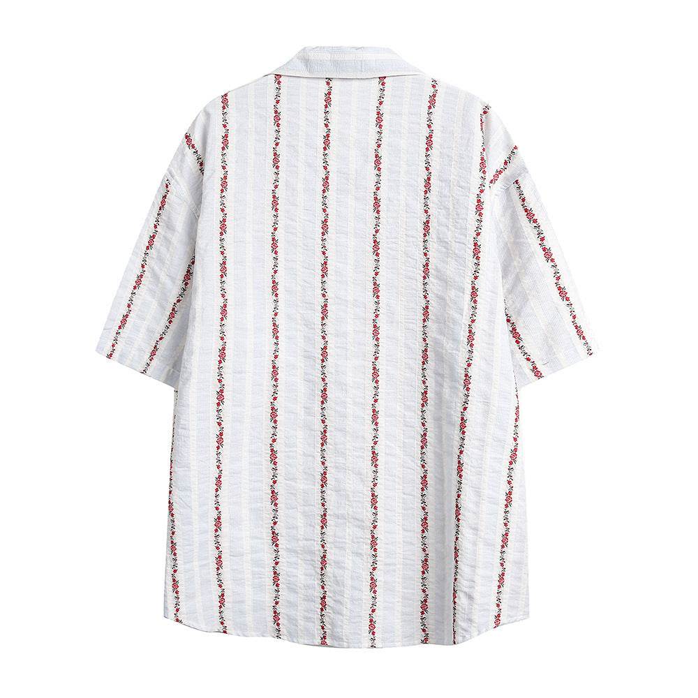 Retro Jacquard Short-sleeved Shirt For Women MuddyStock