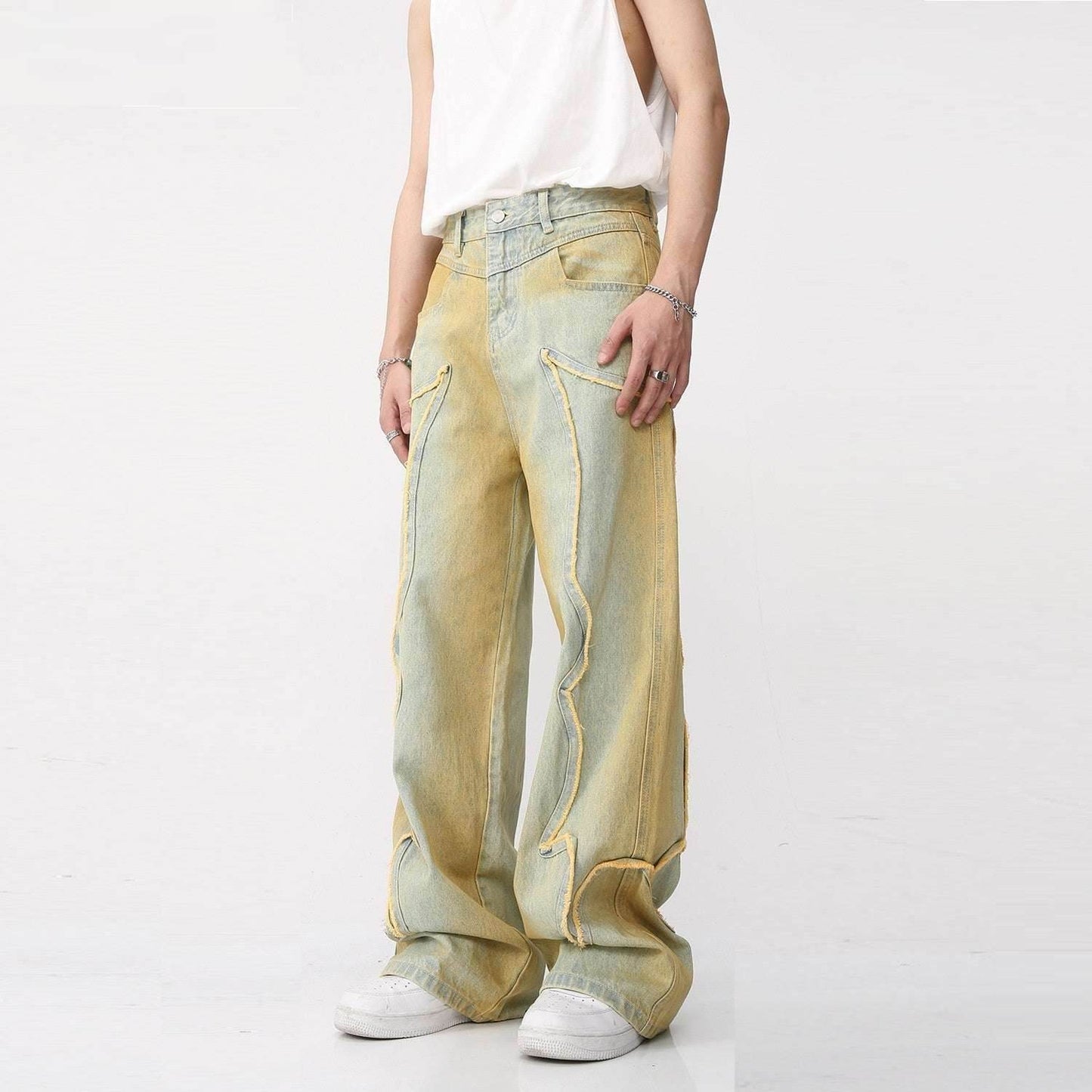 New High Street Retro Loose Distressed Popular Loose Jeans MuddyStock