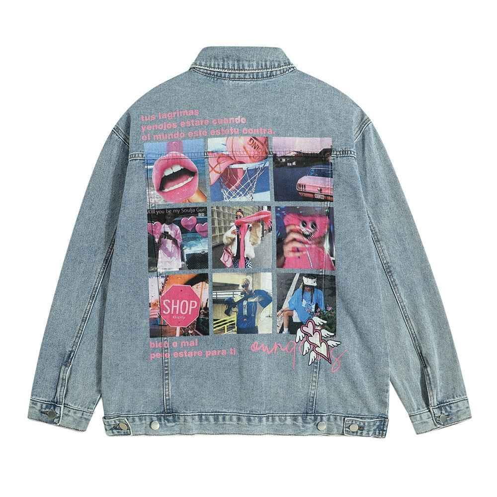 Printed Plaid Jacket For Women Blue