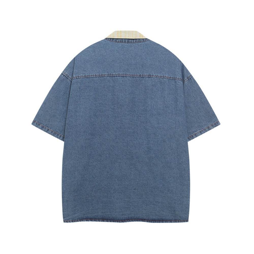 Embroidery Denim Short Sleeve Shirt for Men And Women | MuddyStock Originals MuddyStock