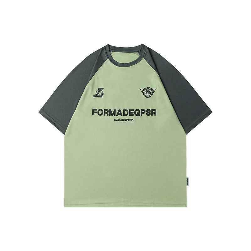 Retro Patchwork Printed Short Sleeve For Women Green