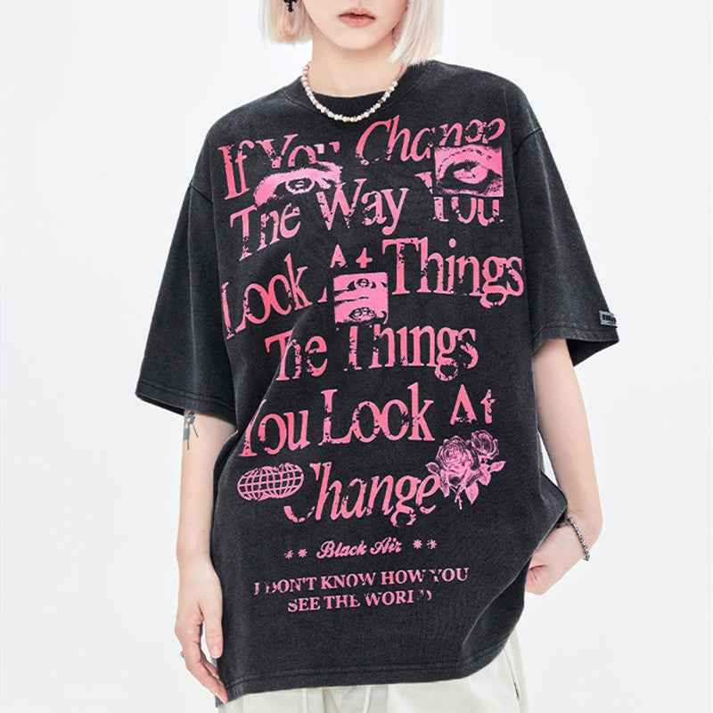 Retro Street Clothing Short Sleeve T-shirt For Men And Women MuddyStock