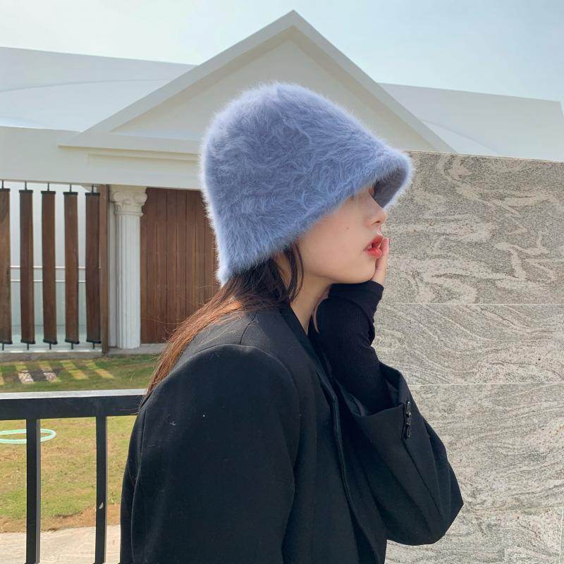 Women's warm hat autumn and winter Blue M MuddyStock