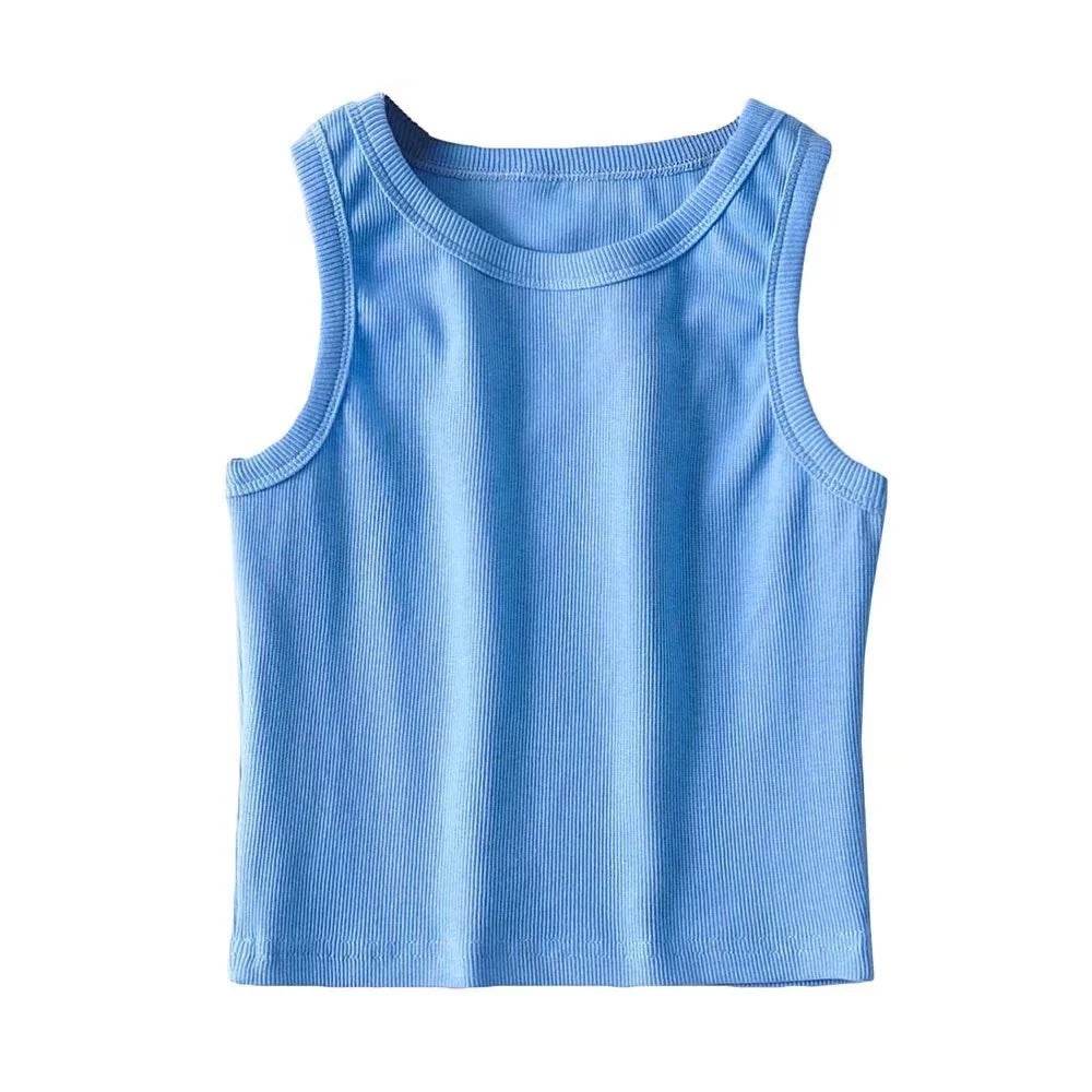 Round neck crop top for women | MuddyStock Originals Blue MuddyStock