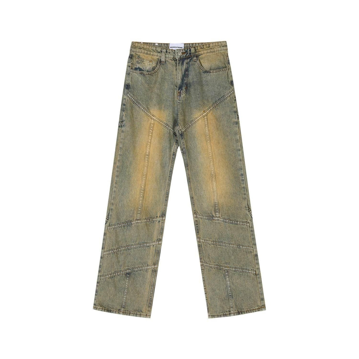 Washed Old Mud Dyed Jeans For Men And Women Blue