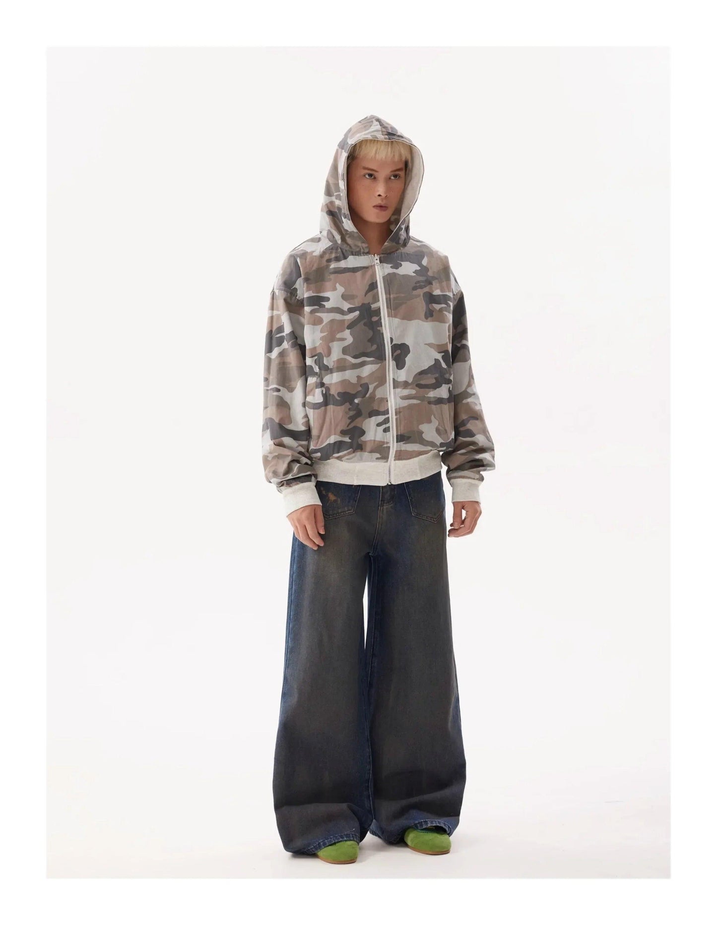 Destroyed Inside-out Wear Pocket Design Loose Straight Wide Leg Jeans For Men