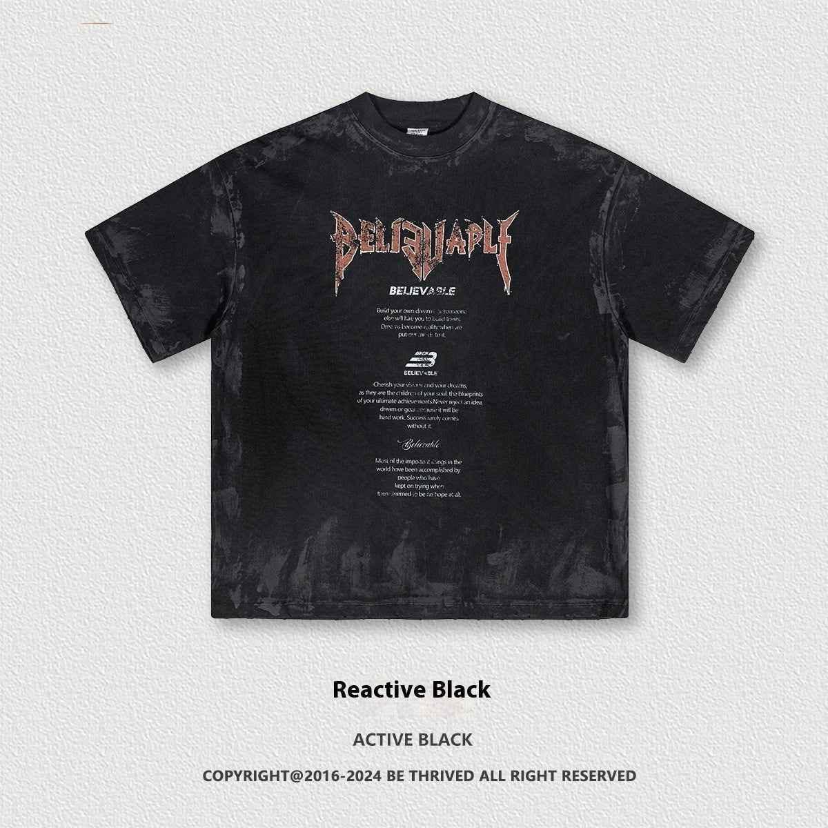 Men's Short-sleeved Racing Letter T-shirt Reactive Black
