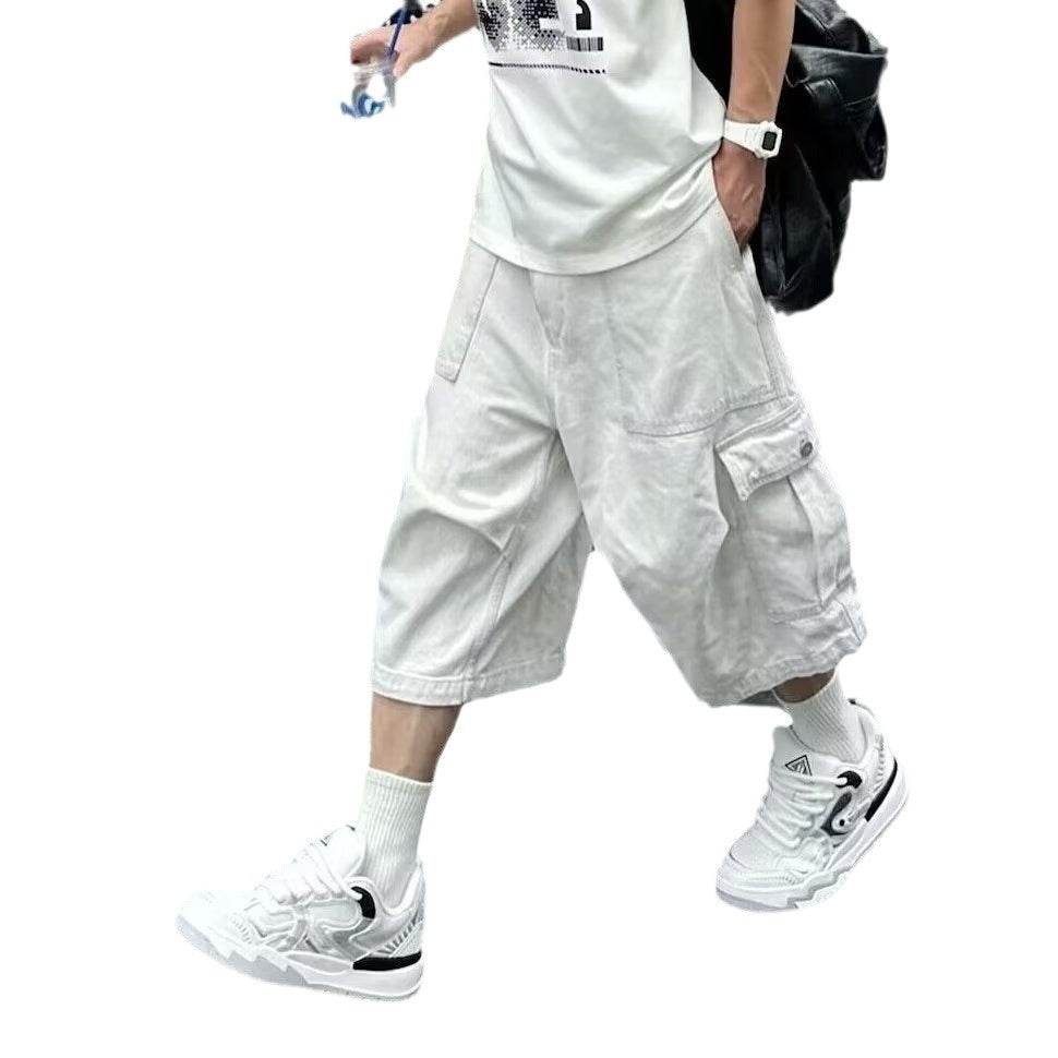 All-matching Loose Straight Cargo Cropped Pants Casual Pants Trendy MuddyStock