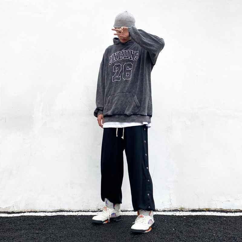 Retro sports jersey hoodie for men