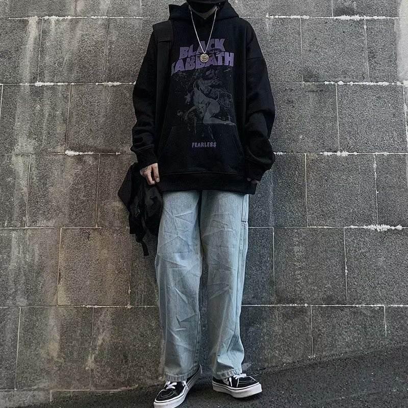 Trendy Loose Student Couple Sports Casual Jacket Black