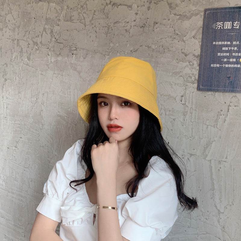 Flower Pot Hat Fisherman Hat Female Autumn And Winter Bucket Hat Yellow B adjustable MuddyStock