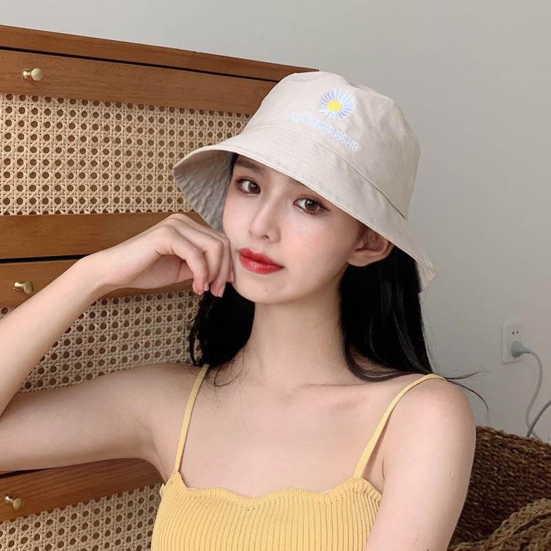 Flower Pot Hat Fisherman Hat Female Autumn And Winter Bucket Hat Beige C adjustable MuddyStock