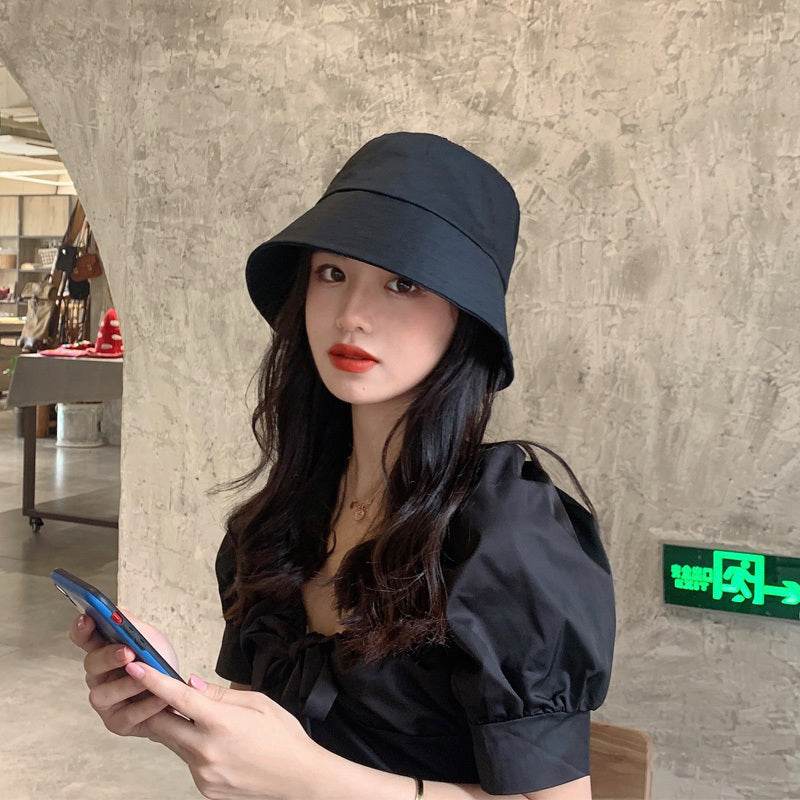 Flower Pot Hat Fisherman Hat Female Autumn And Winter Bucket Hat Black B adjustable MuddyStock