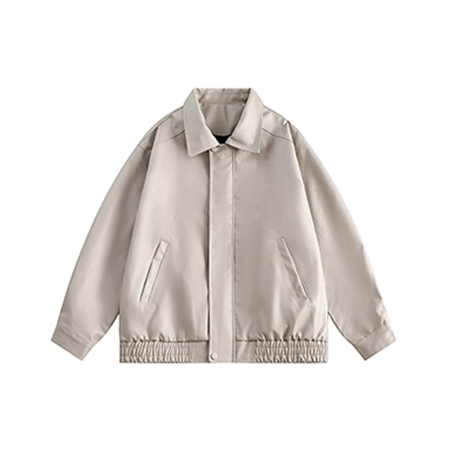Retro Casual Fashion Drop Shoulder Lapel Jacket For Women Apricot MuddyStock