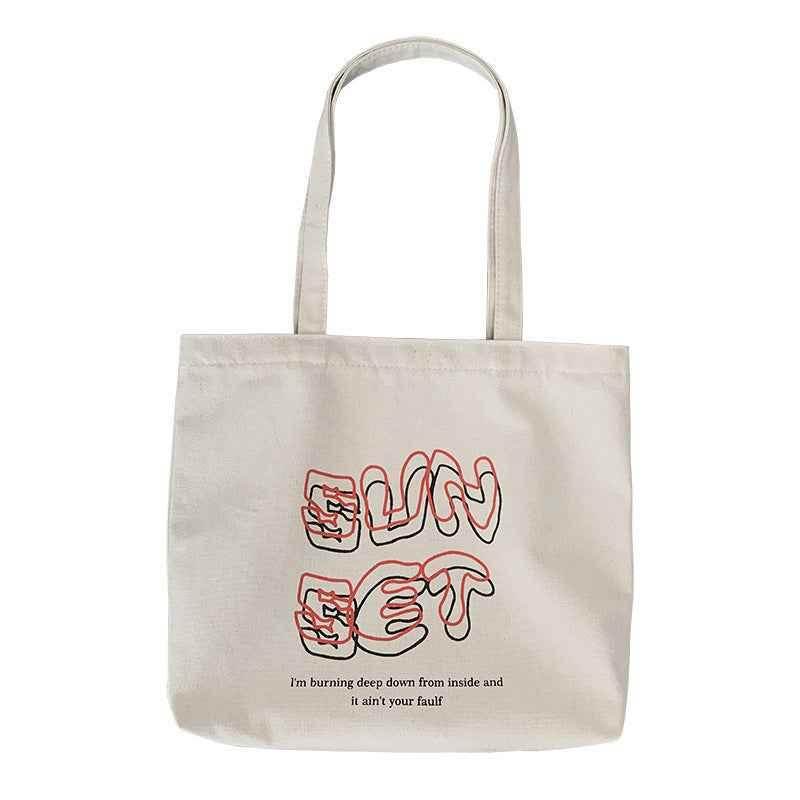 Interpret My Love With Your Heart The Same Student Canvas Bag Around White MuddyStock
