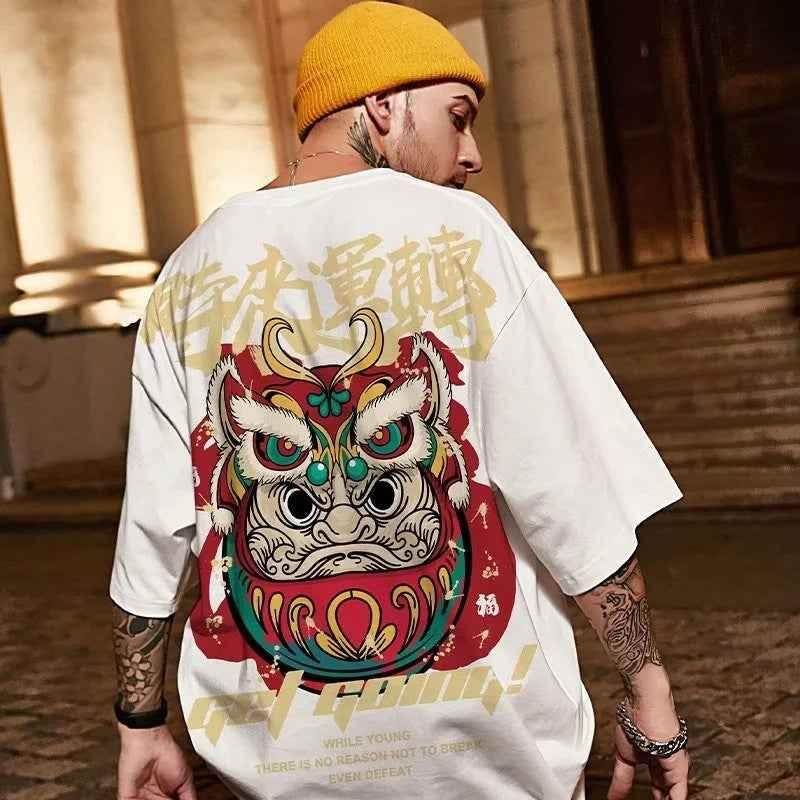 New National Fashion Panda Short Sleeve Men's Fashion Brand Large Chinese Style Loose 5 5 Solid Half Sleeve 3style MuddyStock