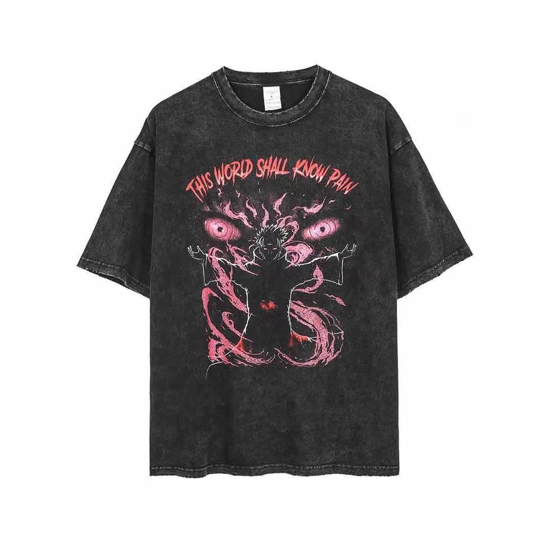 Retro Edging Wormhole Short Sleeve For Men And Women Black MuddyStock