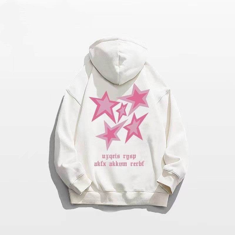 Hooded Sweater Men And Women Loose Niche Couple White MuddyStock