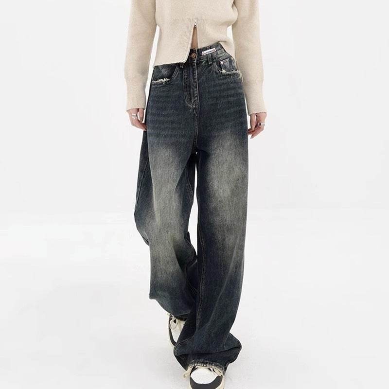 High Waist Wide Leg Jeans Large Size Women MuddyStock