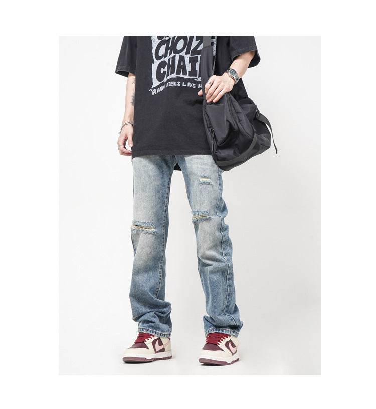 American Style Loose Men's And Women's Ripped Jeans MuddyStock