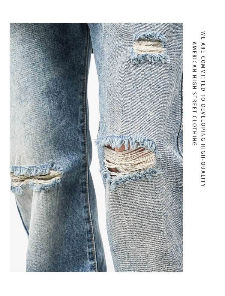 American Style Loose Men's And Women's Ripped Jeans MuddyStock
