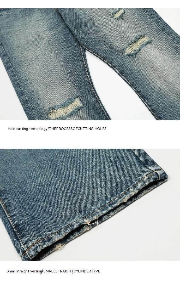American Style Loose Men's And Women's Ripped Jeans MuddyStock