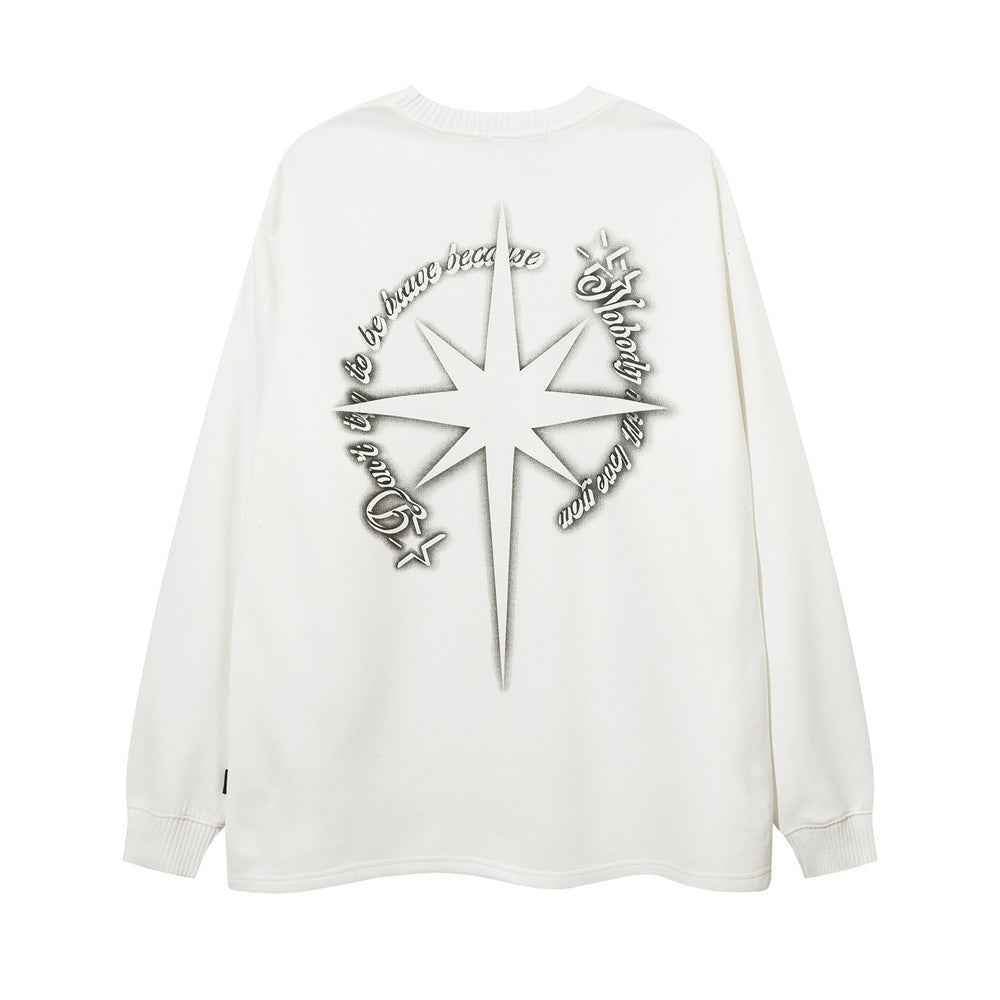 Letter Cross Printed Long-sleeved T-shirt For Men And Women MuddyStock