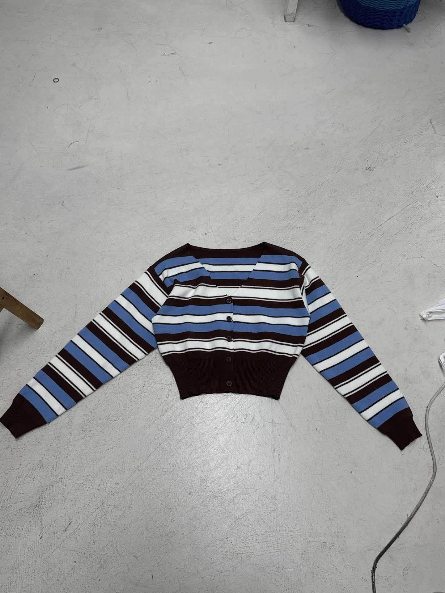 V-Neck Striped Sweater For Women | MuddyStock Originals