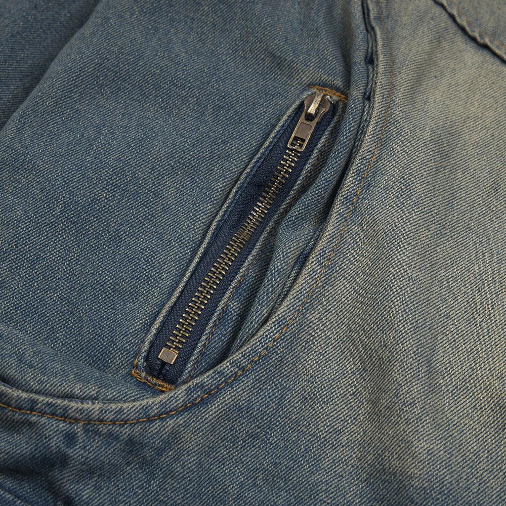 Punk Old Wash Denim Jacket For Men null