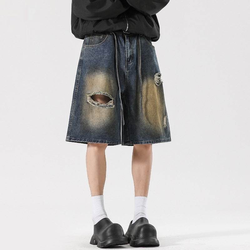 American High Street Make Old Ripped Shorts For Men And Women MuddyStock
