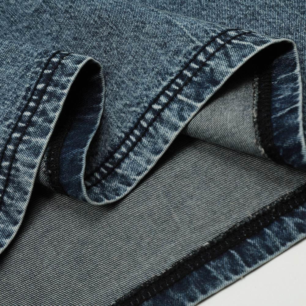 Fashion Patch Cat Beard Denim Coat For Men And Women