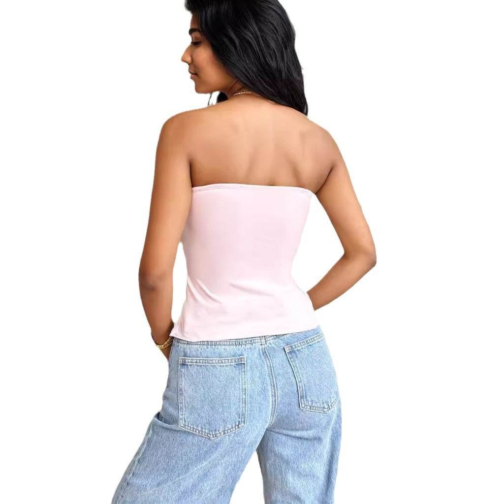 Tube Top Outer Wear Summer Sleeveless Vest Female Irregular Tank-top MuddyStock