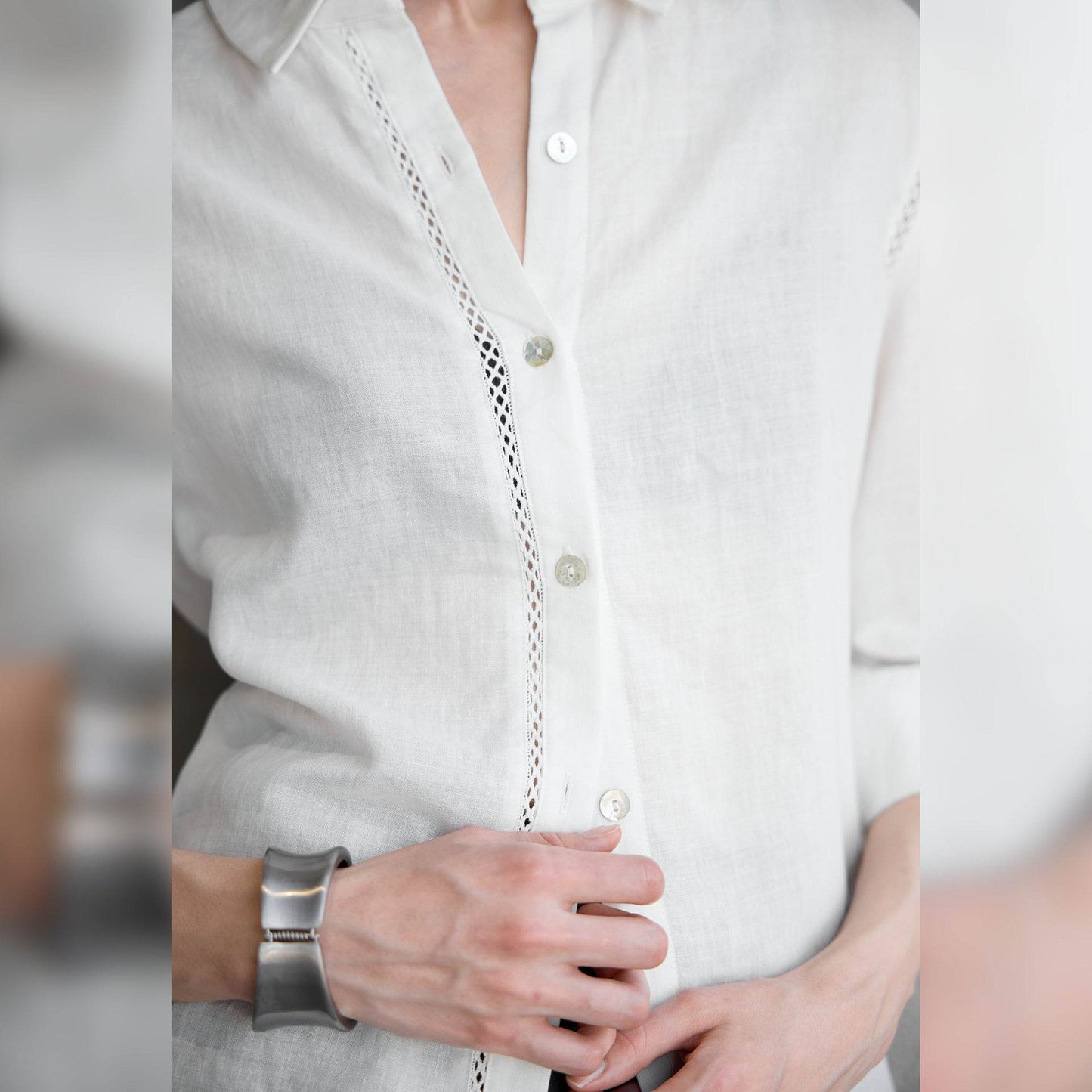 Lace-Up Placket Hollow Design Women's Shirt | MuddyStock Originals MuddyStock