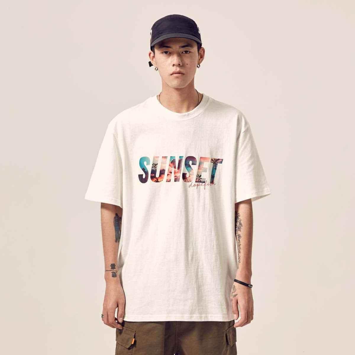 Alphabet color print T-shirt White MuddyStock