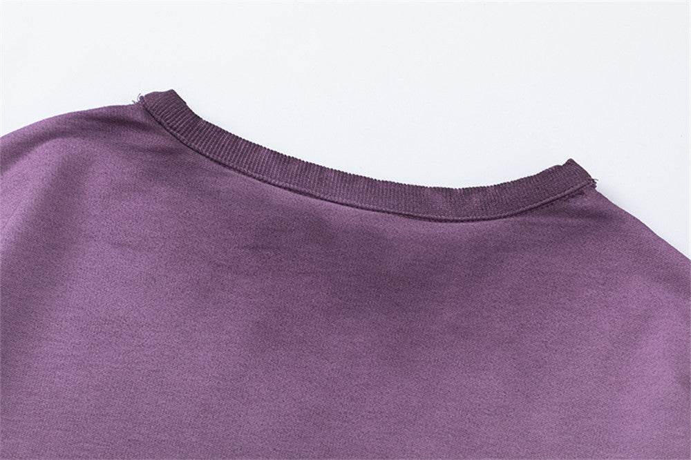 Hollow Round Neck Long Sleeve T-shirt Women MuddyStock