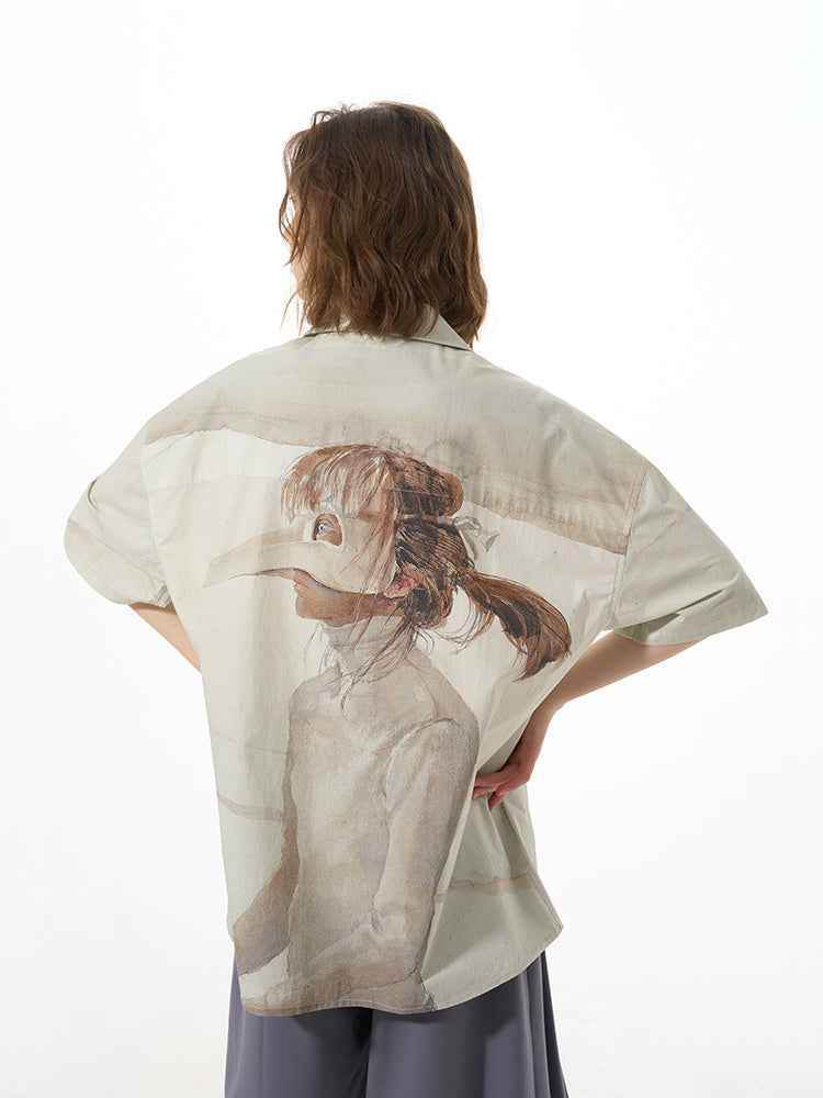Casual Graphic Print Versatile Short Sleeve Shirt For Women MuddyStock