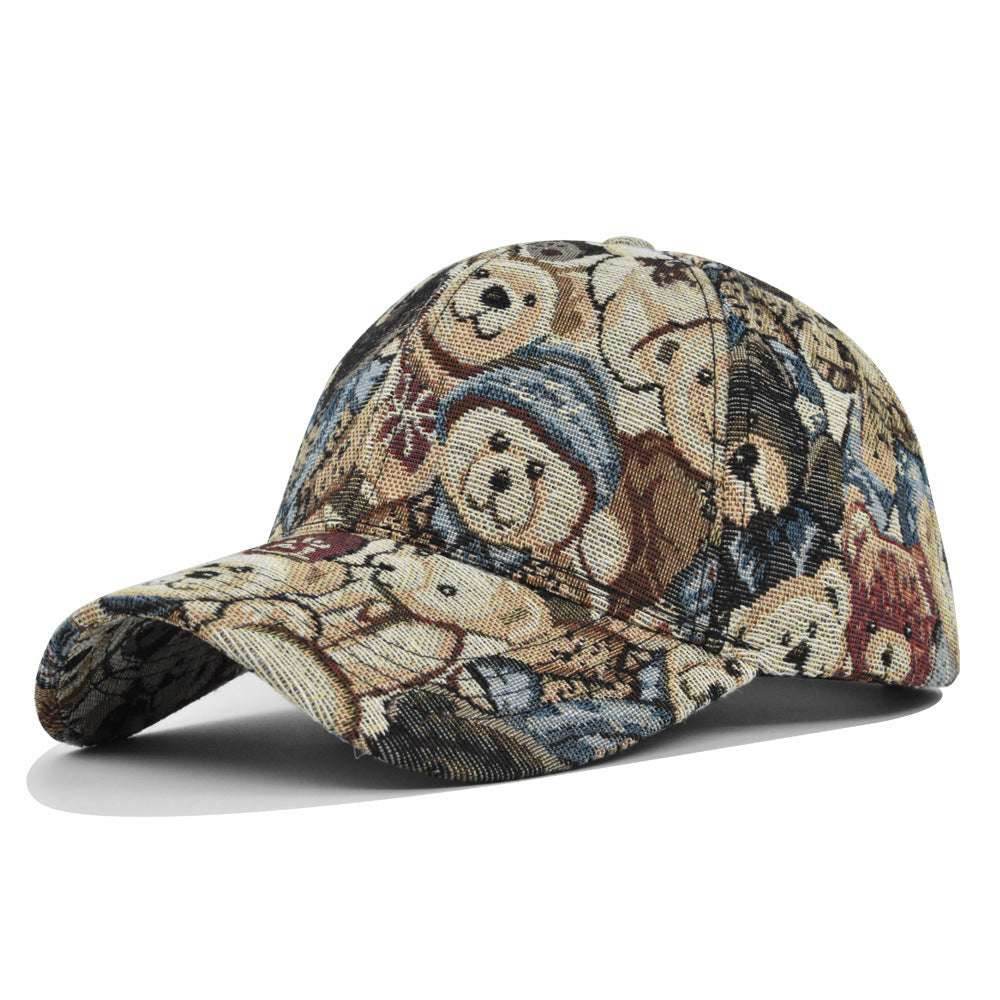 Korean Version Of Bear Baseball Cap Dog Printed Casual Cl 7262Little Bear Adjustable MuddyStock