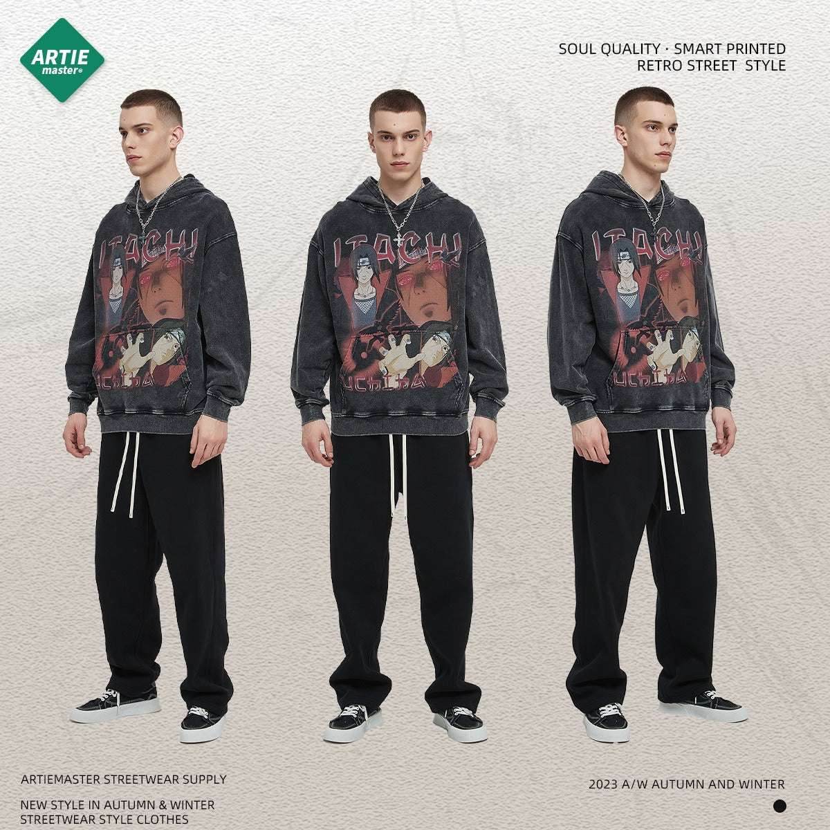 High Street Trendy Anime Shadow Print Men's Sweatshirt | MuddyStock Originals MuddyStock