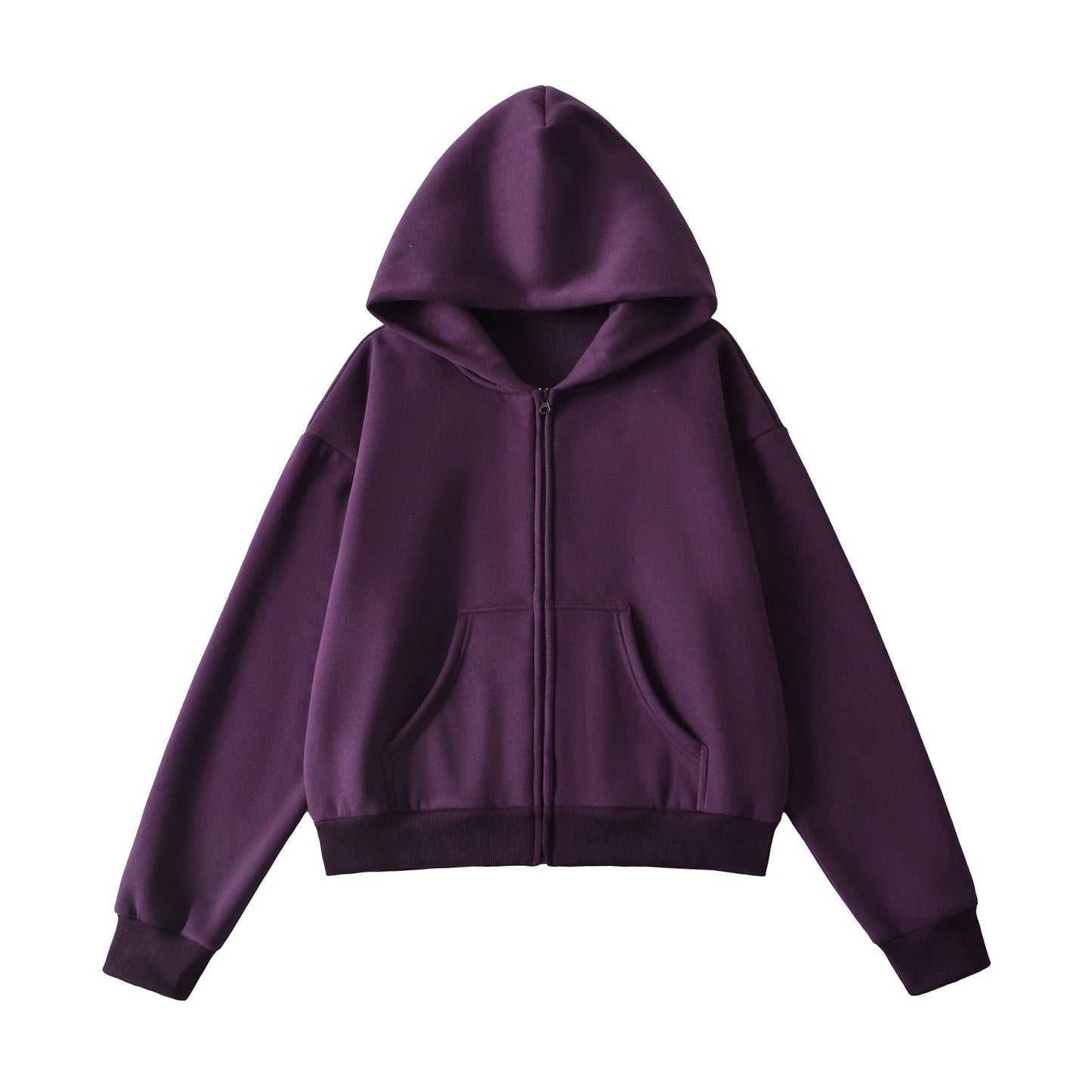 Zipper top loose hooded sweatshirt Soy purple eprolo
