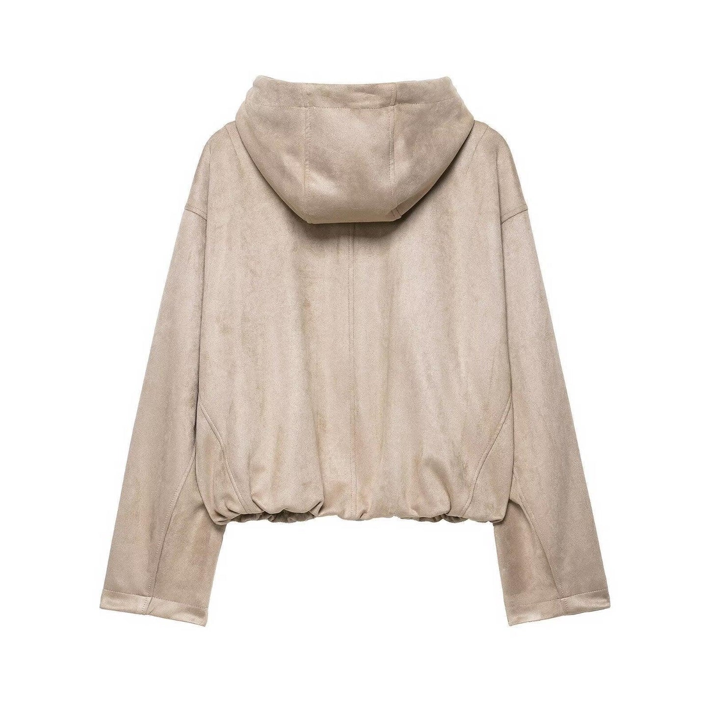 Loose Hooded Faux Velvet Short Jacket for Women | MuddyStock Originals