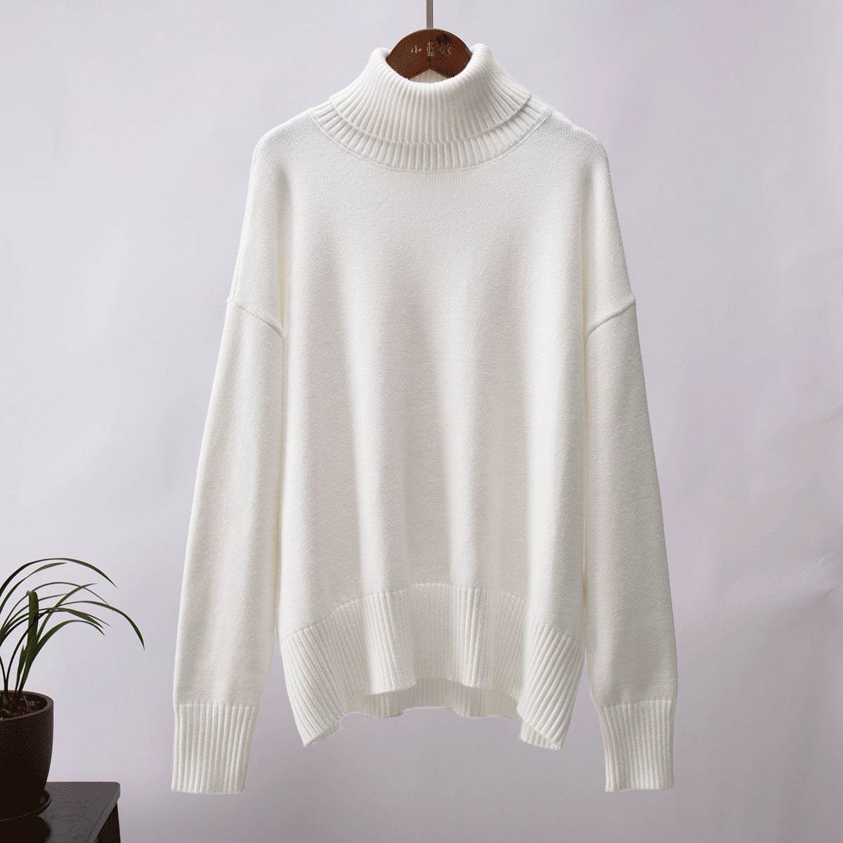 High Neck Sweater For Women | MuddyStock Originals White MuddyStock