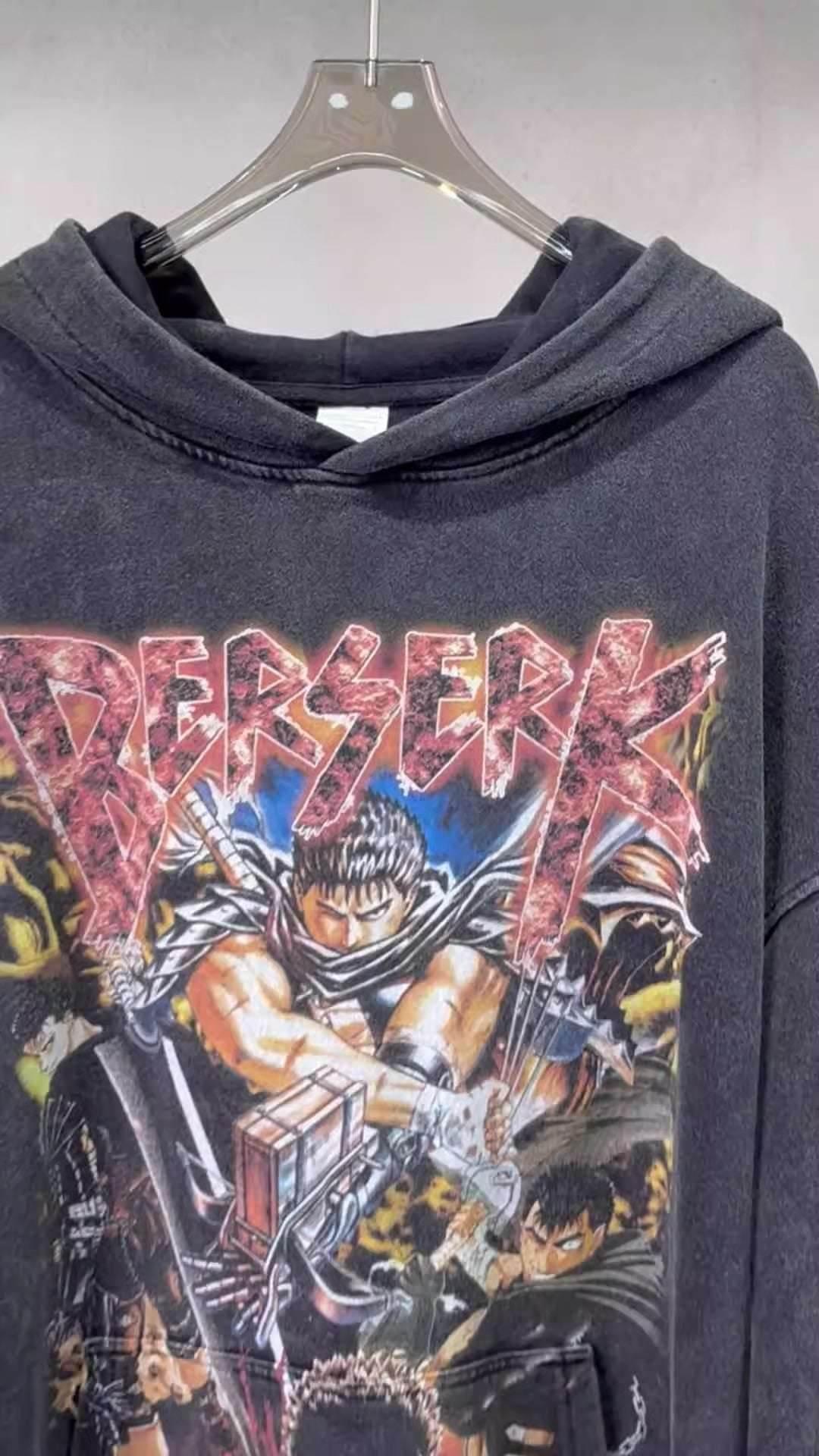 Printed cartoon retro distressed men's hoodie | MuddyStock Originals MuddyStock