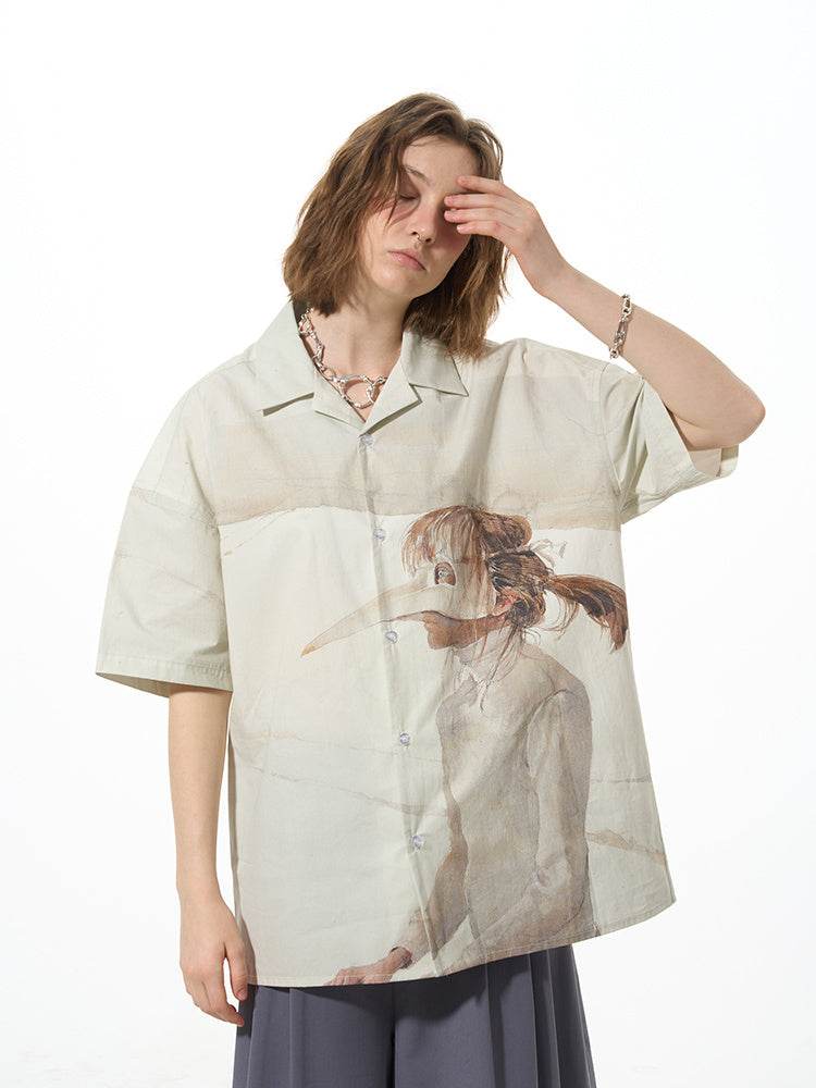 Casual Graphic Print Versatile Short Sleeve Shirt For Women MuddyStock