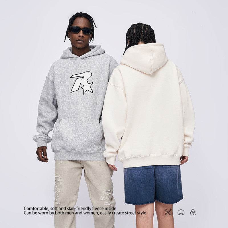 Star Embroidered Hooded Sweater For Both Men And Women MuddyStock