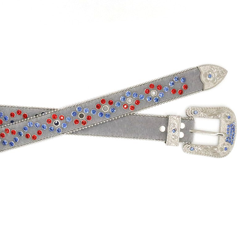 Fashionable Women's Studded Flower Buckle Belt
