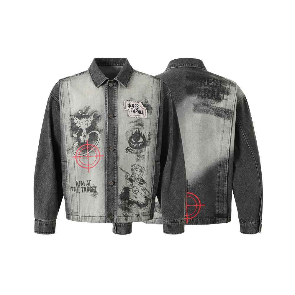 Dark Fun Abstract Demon Printed Jacket For Men MuddyStock