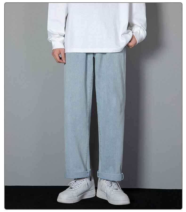 Men's Slimming Leisure Denim Straight-leg Pants MuddyStock