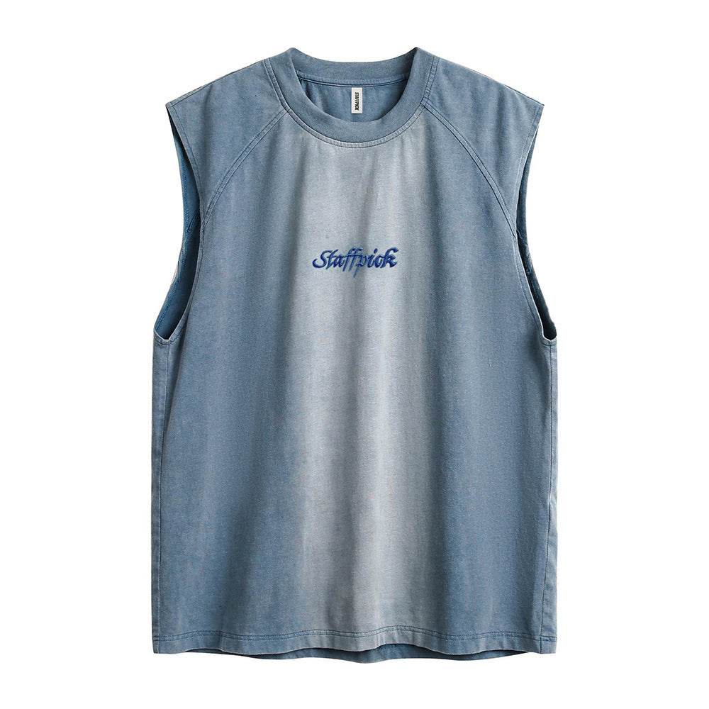 Distressed Washed Gradient Sleeveless Vest For Women MuddyStock