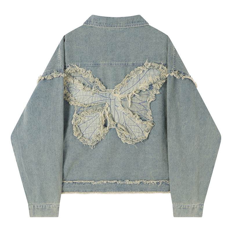 Butterfly Patch Short Denim Jacket For Women MuddyStock