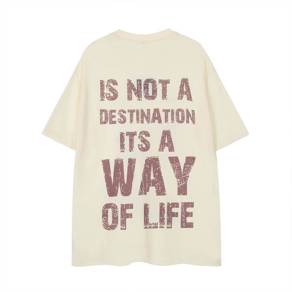 Abstract Portrait Short Sleeve Loose For Men And Women Apricot MuddyStock